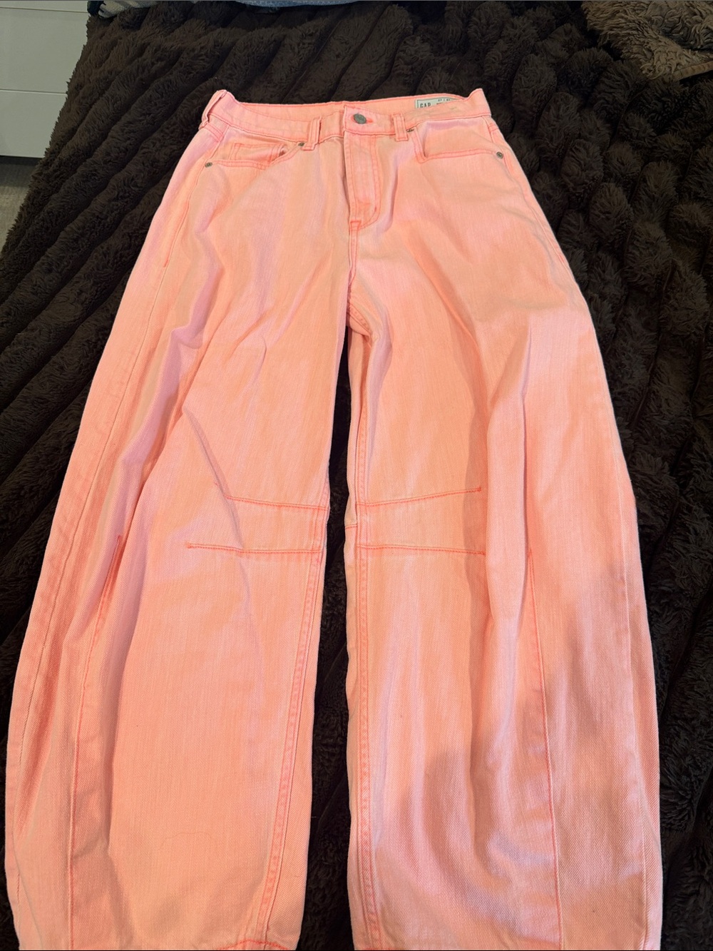 GAP Bubblegum Pink Wide-Leg Cotton Jeans